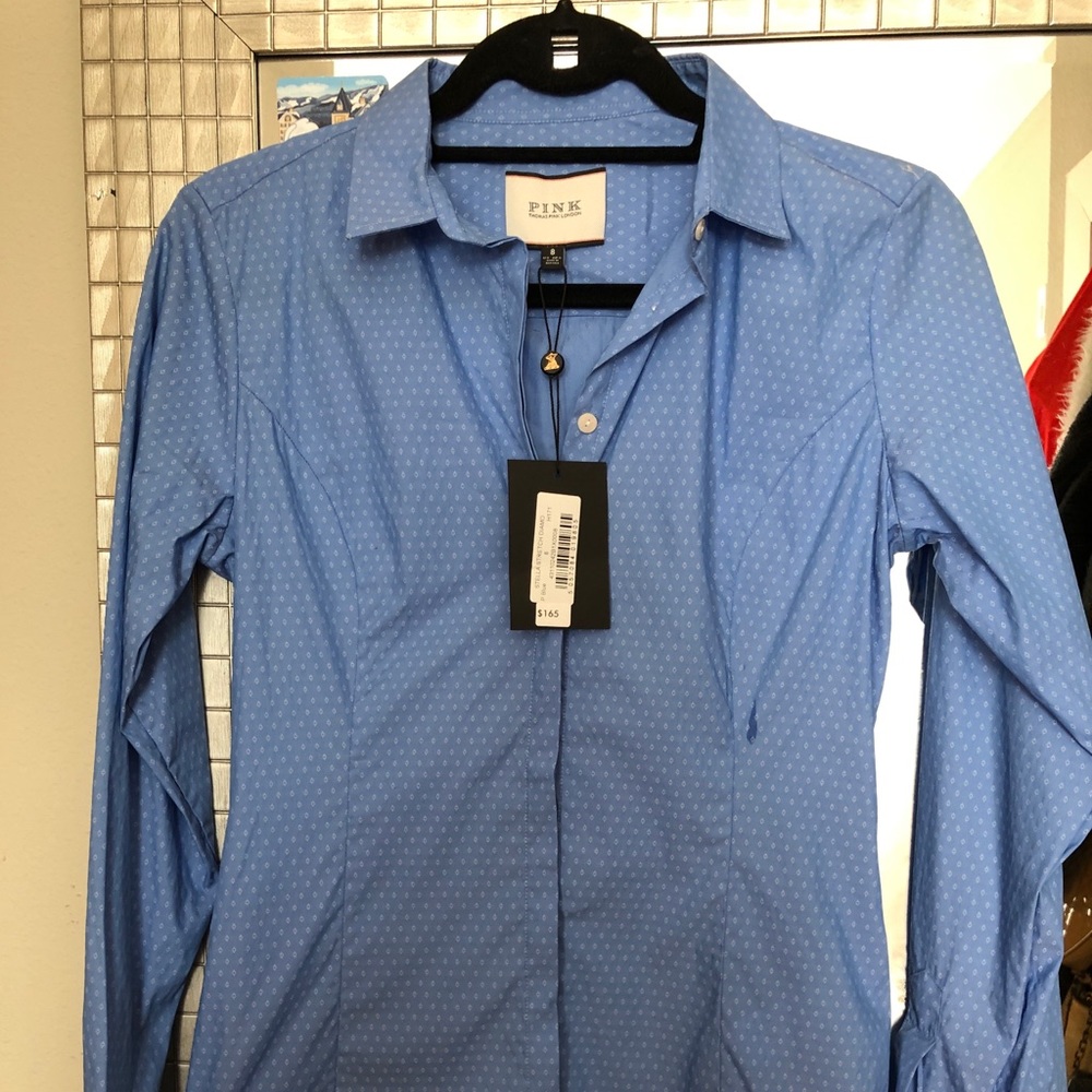 Thomas Pink blue spotted button down